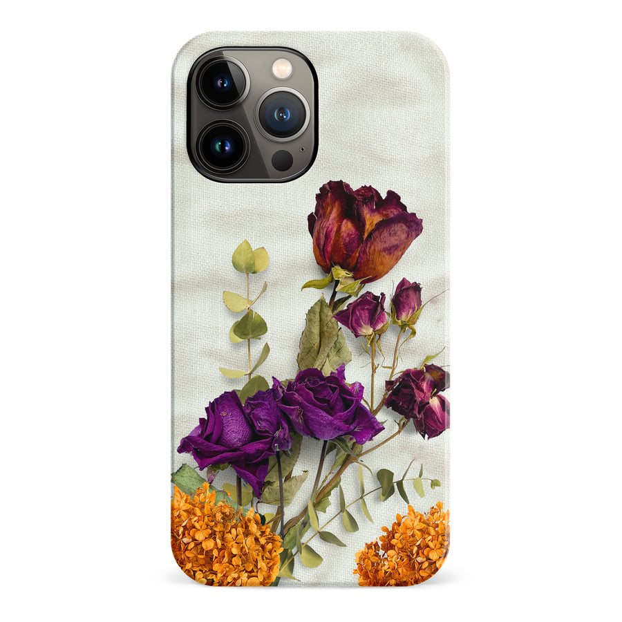 iPhone 13 Pro Max flowers on canvas phone case