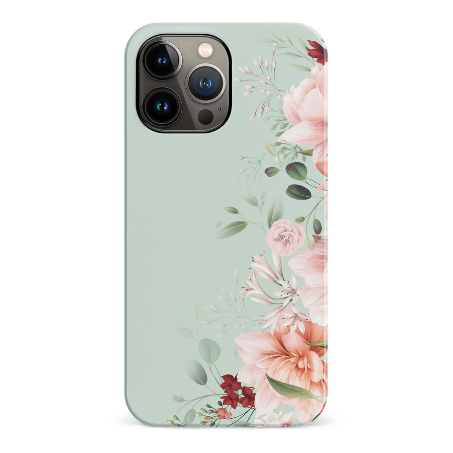 iPhone 13 Pro Max half bloom phone case in green
