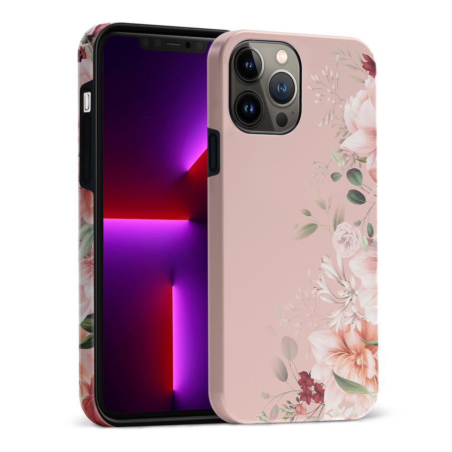 iPhone 13 Pro Max half bloom phone case in pink