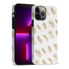 iPhone 13 Pro Max gold fern leaves phone case in white