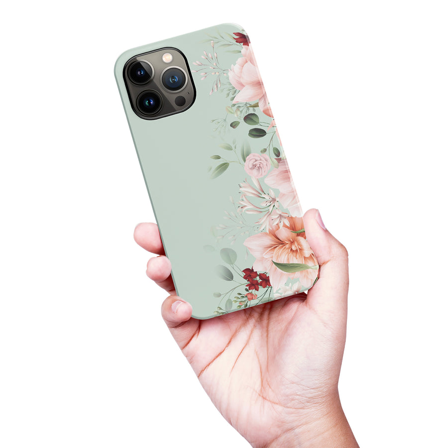 iPhone 13 Pro Max half bloom phone case in green