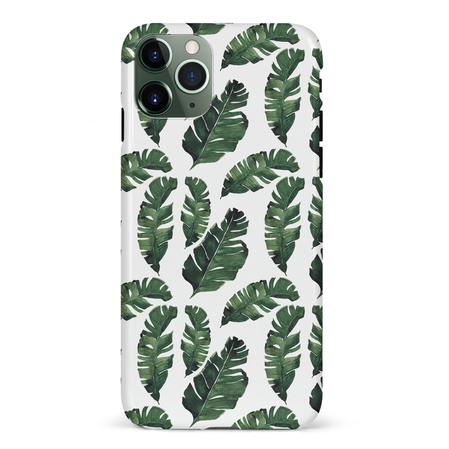iPhone 11 Pro Banana Leaves Floral Phone Case in White