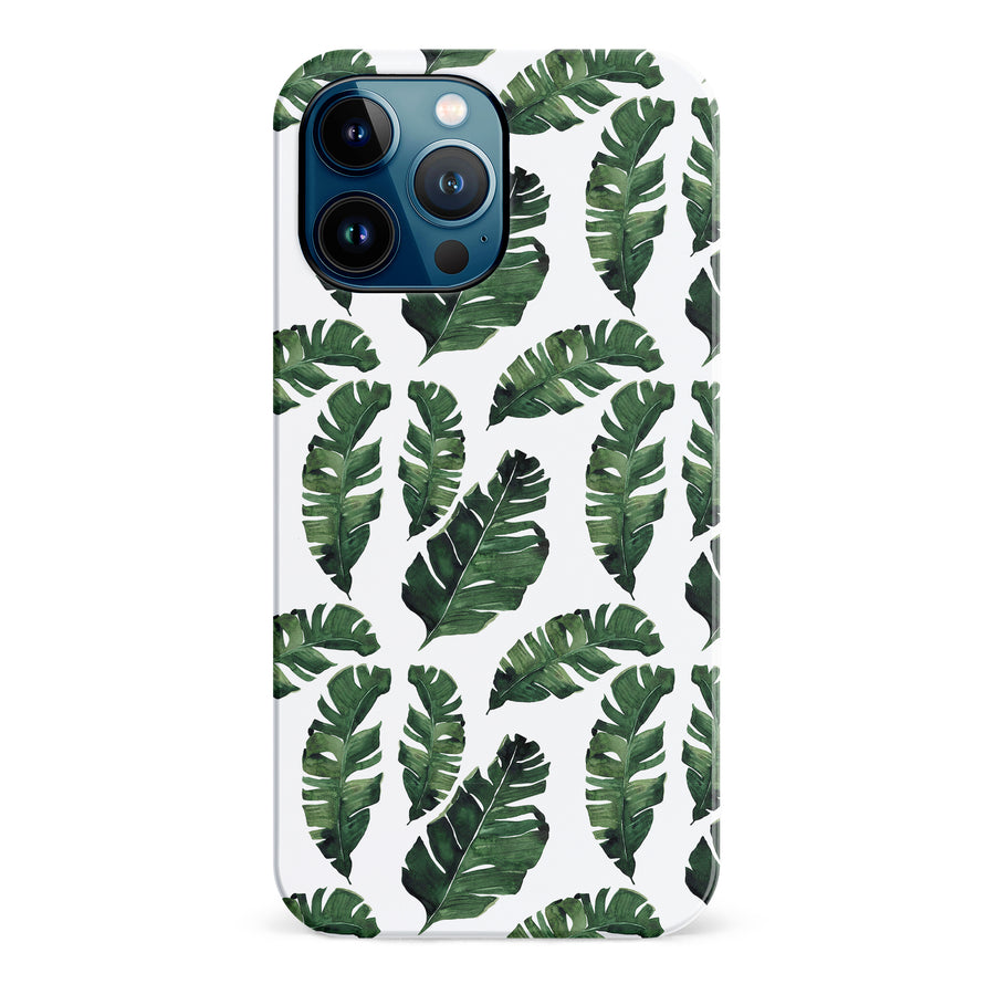 iPhone 12 Pro Max Banana Leaves Floral Phone Case in White