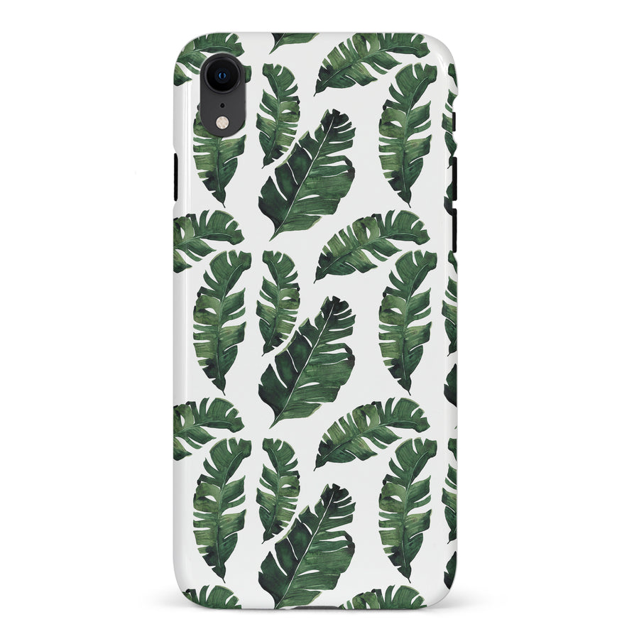 iPhone XR Banana Leaves Floral Phone Case in White