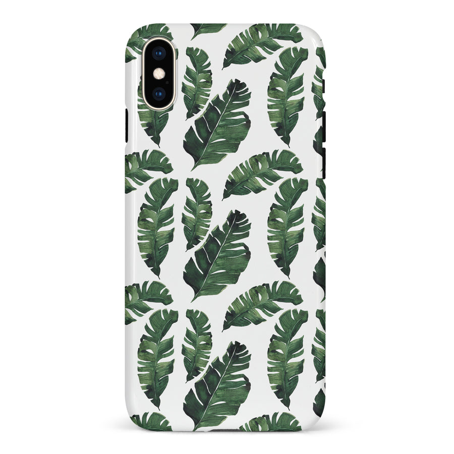 iPhone XS Max Banana Leaves Floral Phone Case in White