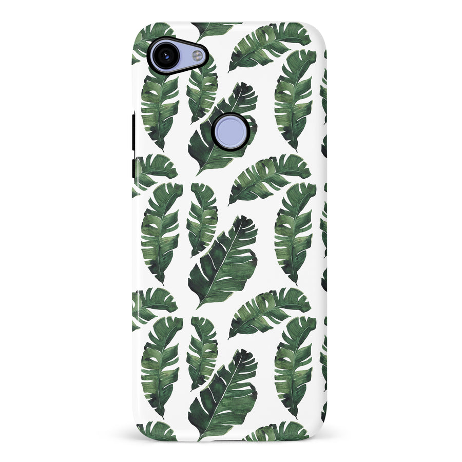 Google Pixel 3A XL Banana Leaves Floral Phone Case in White