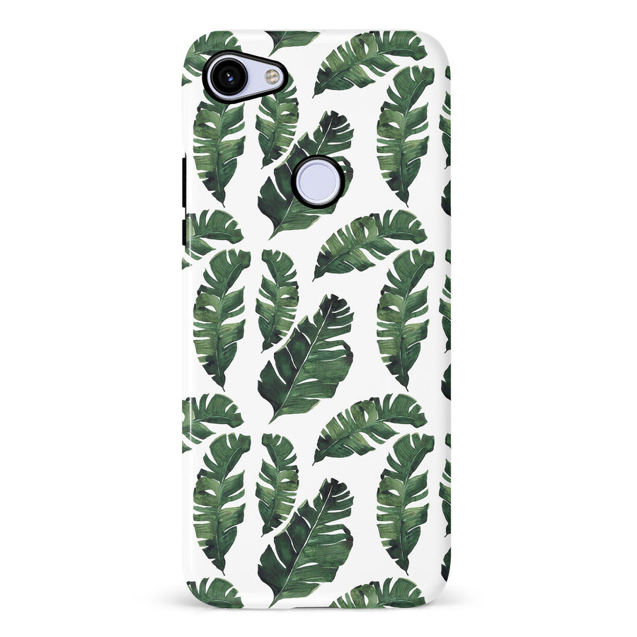 Google Pixel 3A Banana Leaves Floral Phone Case in White