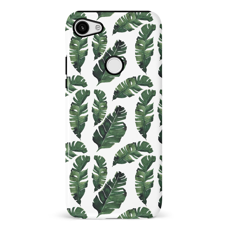 Google Pixel 3 XL Banana Leaves Floral Phone Case in White