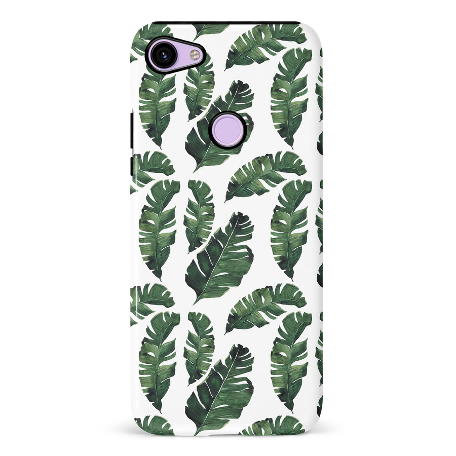 Google Pixel 3 Banana Leaves Floral Phone Case in White