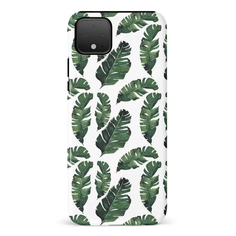 Google Pixel 4 XL Banana Leaves Floral Phone Case in White