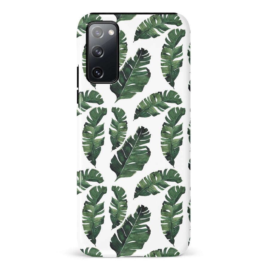 Samsung Galaxy S20 FE Banana Leaves Floral Phone Case in White