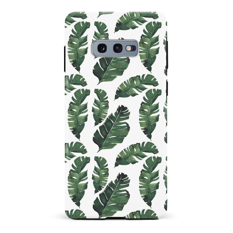Samsung Galaxy S10e Banana Leaves Floral Phone Case in White