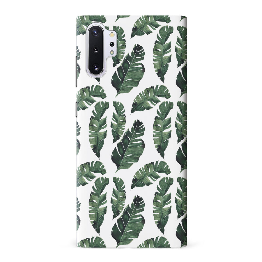 Samsung Galaxy Note 10 Plus Banana Leaves Floral Phone Case in White