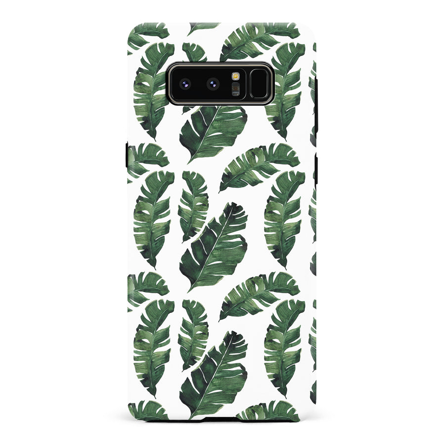 Samsung Galaxy Note 8 Banana Leaves Floral Phone Case in White