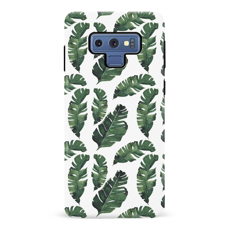 Samsung Galaxy Note 9 Banana Leaves Floral Phone Case in White