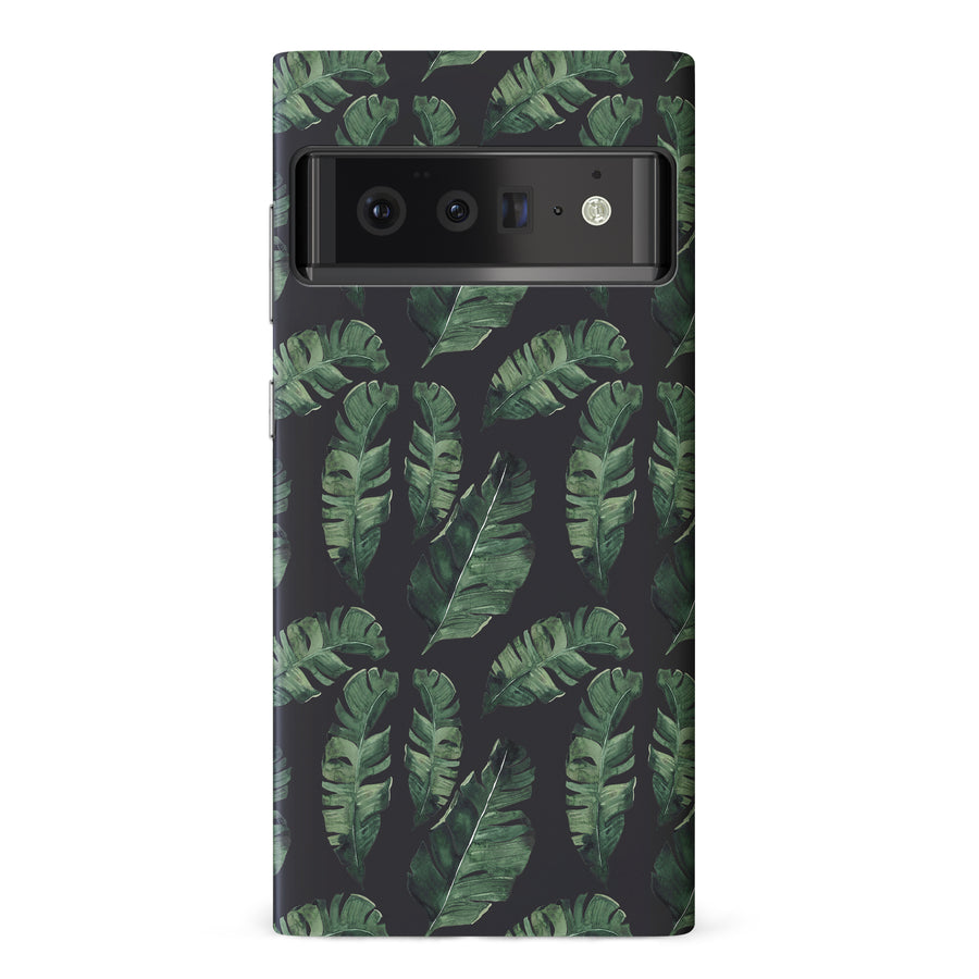 Google Pixel 6 Pro Banana Leaves Floral Phone Case in Black