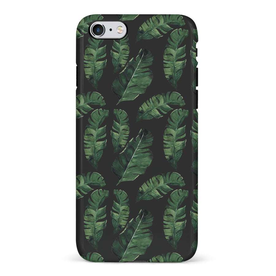 iPhone 6S Plus Banana Leaves Floral Phone Case in Black