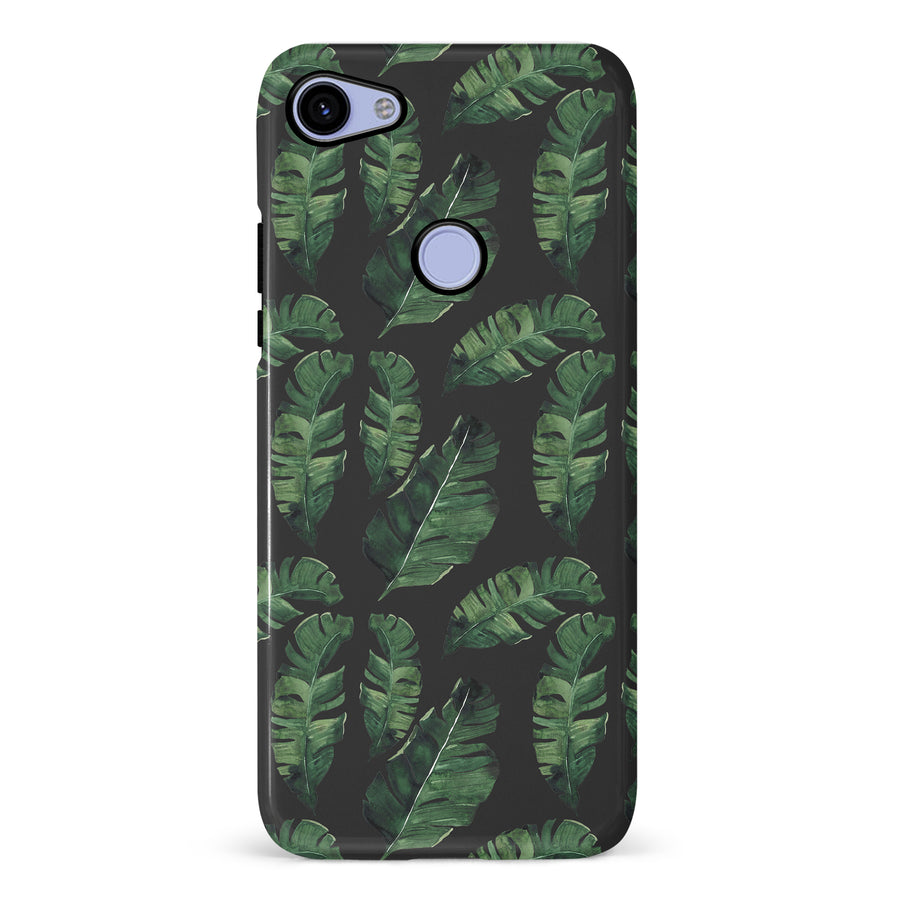 Google Pixel 3A XL Banana Leaves Floral Phone Case in Black