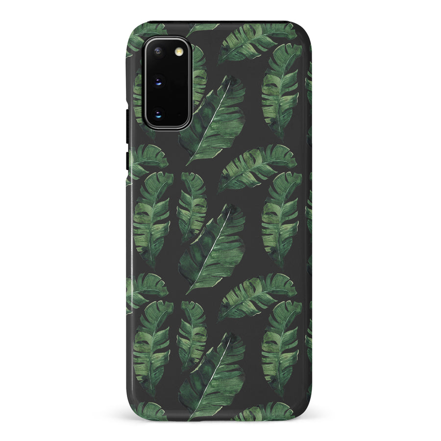 Samsung Galaxy S20 Banana Leaves Floral Phone Case in Black