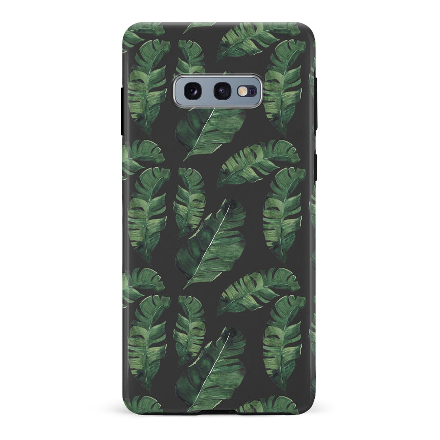Samsung Galaxy S10e Banana Leaves Floral Phone Case in Black