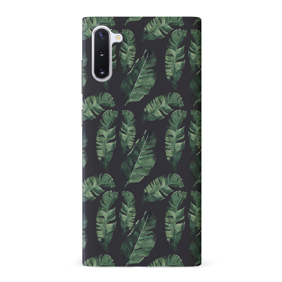 Samsung Galaxy Note 10 Banana Leaves Floral Phone Case in Black