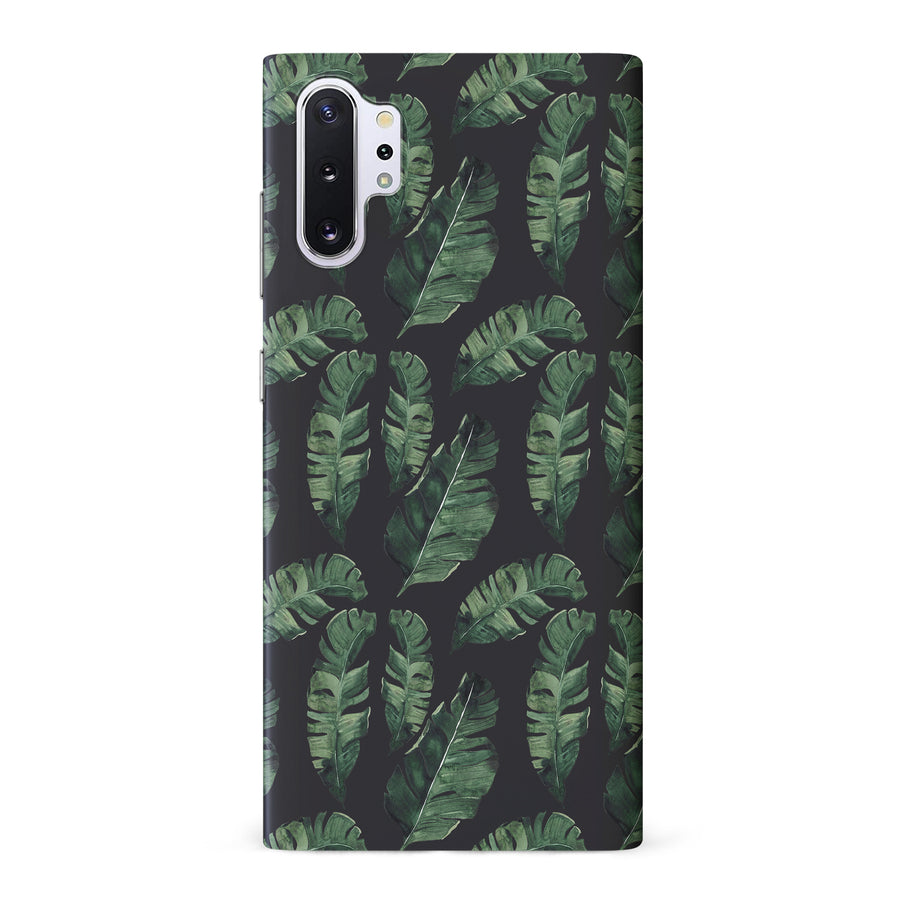Samsung Galaxy Note 10 Plus Banana Leaves Floral Phone Case in Black