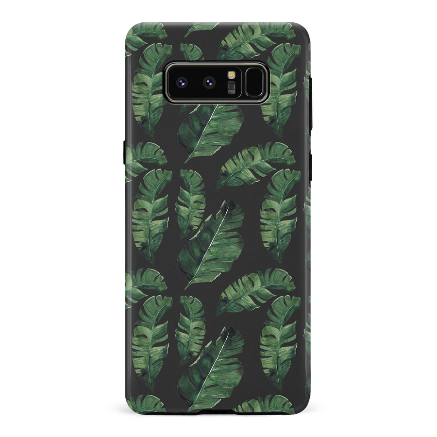 Samsung Galaxy Note 8 Banana Leaves Floral Phone Case in Black