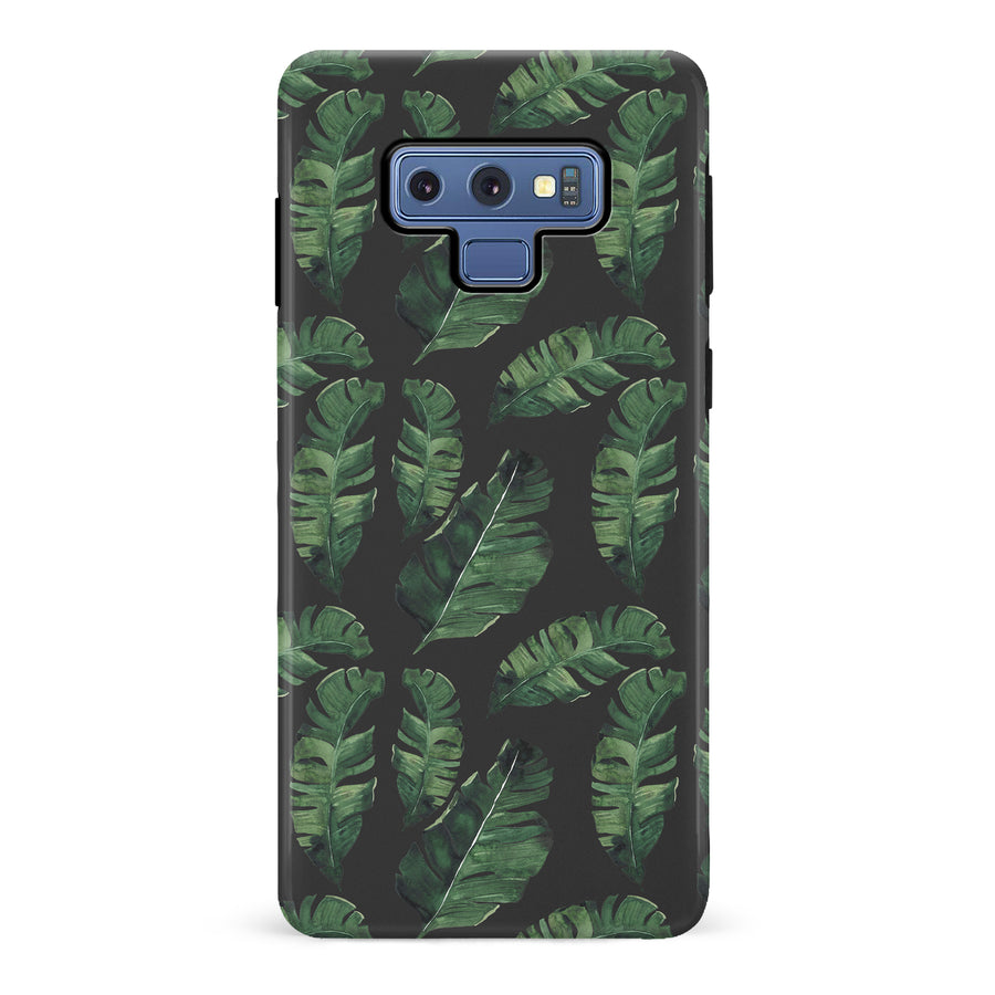 Samsung Galaxy Note 9 Banana Leaves Floral Phone Case in Black