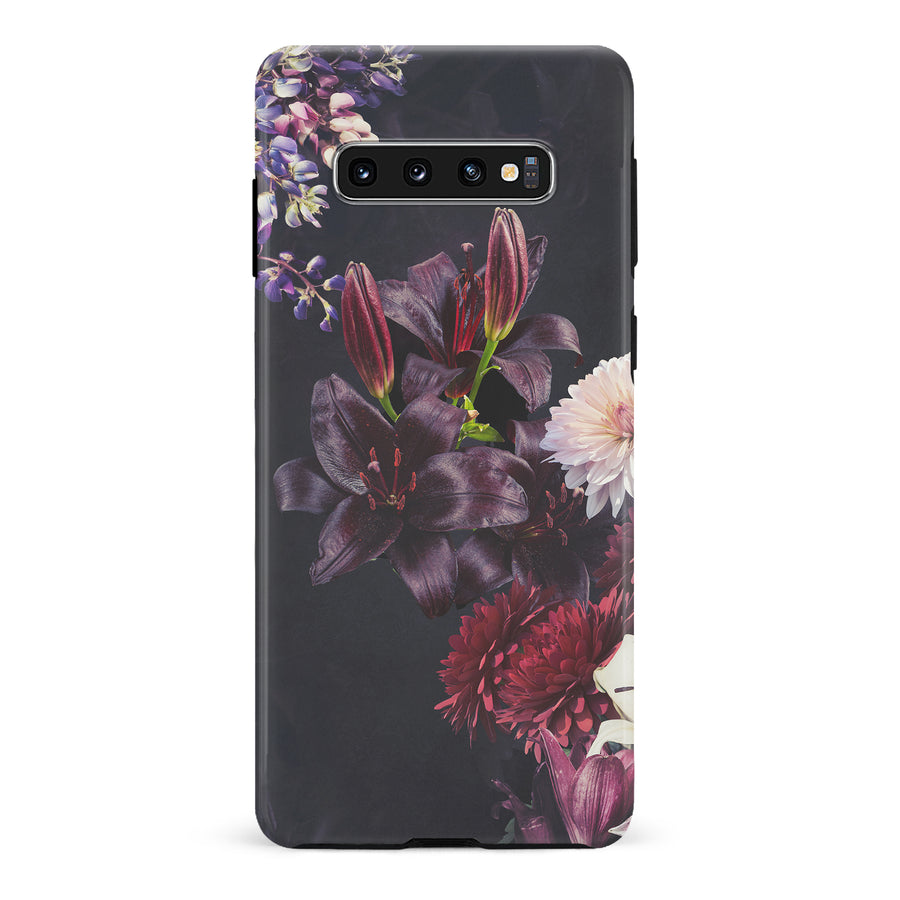 Samsung Galaxy S10 Lily Phone Case in Dark Burgundy