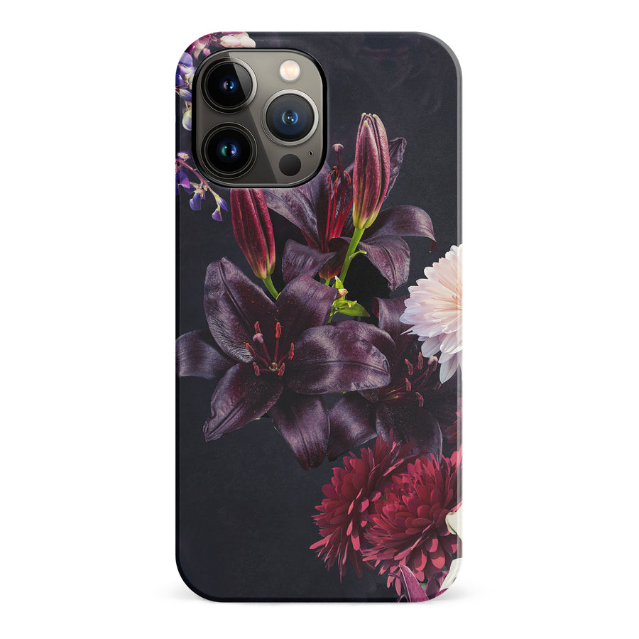 iPhone 13 Pro Max Lily Phone Case in Dark Burgundy
