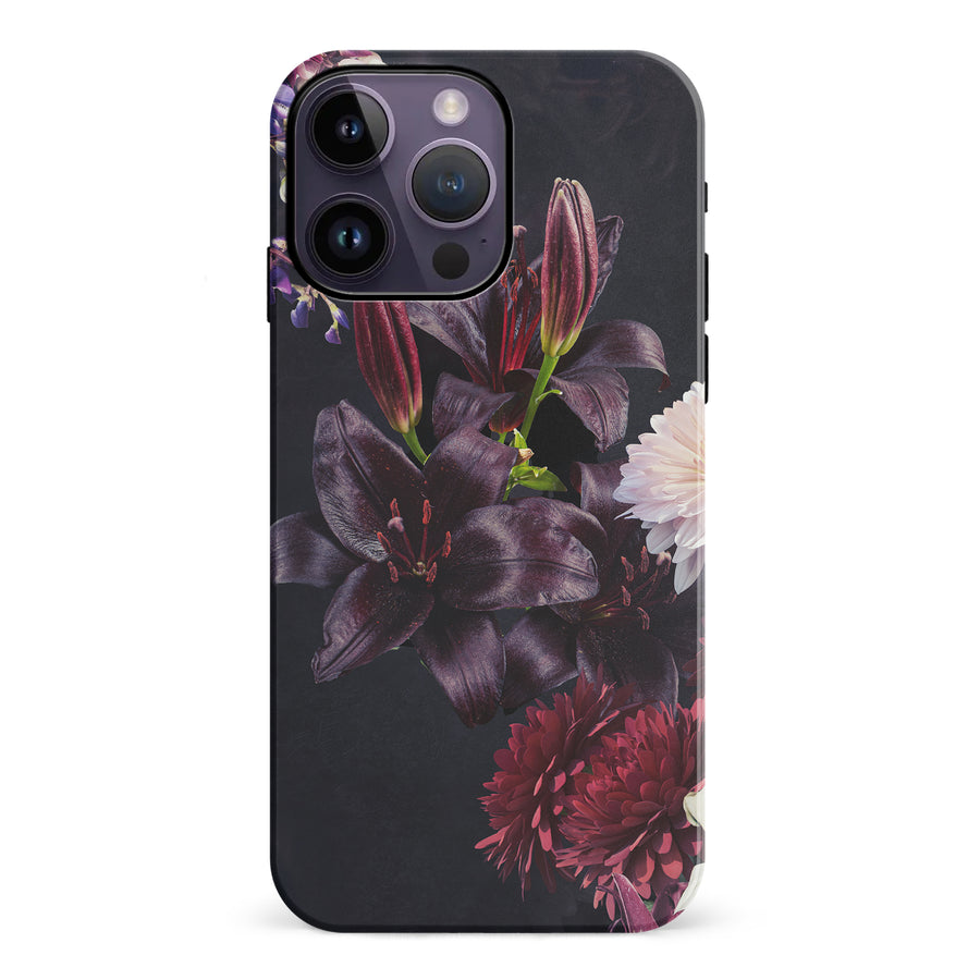 iPhone 14 Pro Max Lily Phone Case in Dark Burgundy