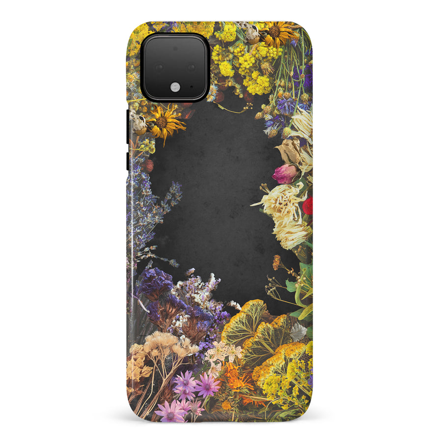 Google Pixel 4 Dried Flowers Phone Case in Black