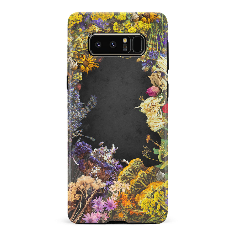 Samsung Galaxy Note 8 Dried Flowers Phone Case in Black