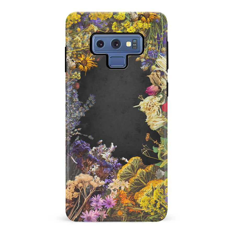 Samsung Galaxy Note 9 Dried Flowers Phone Case in Black