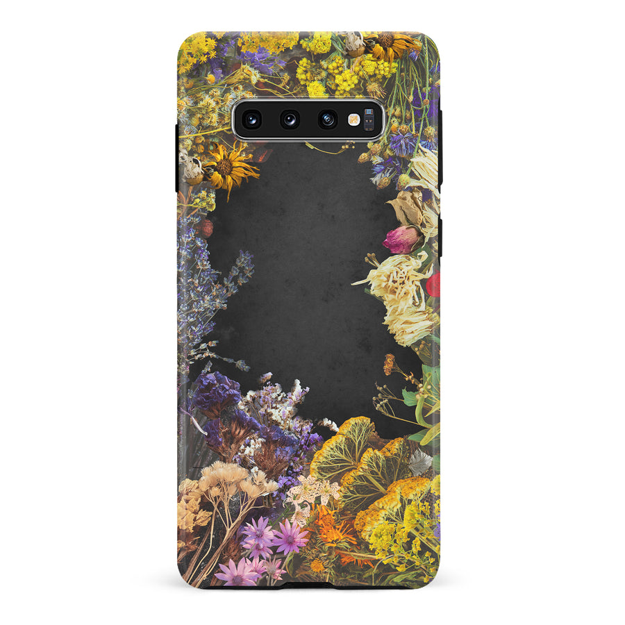 Samsung Galaxy S10 Dried Flowers Phone Case in Black