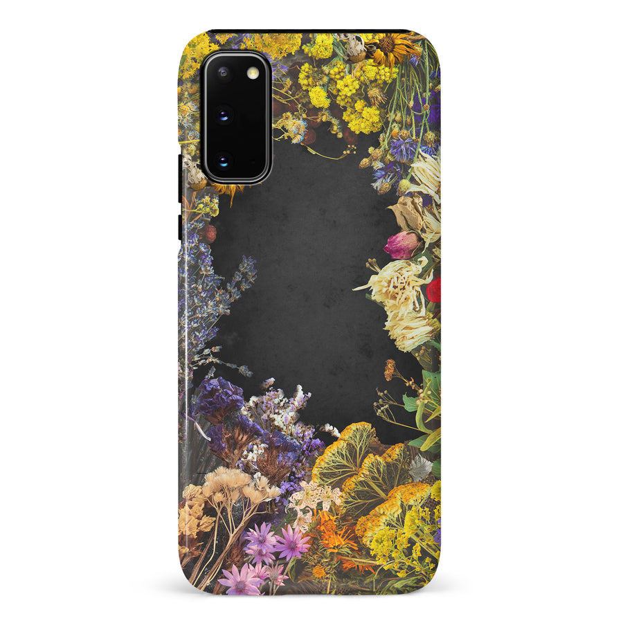 Samsung Galaxy S20 Dried Flowers Phone Case in Black