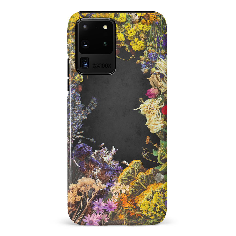 Samsung Galaxy S20 Ultra Dried Flowers Phone Case in Black