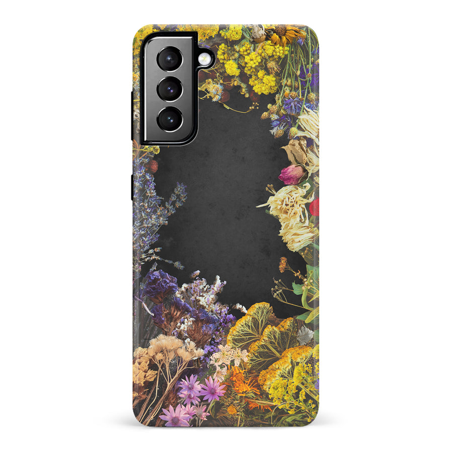 Samsung Galaxy S21 Plus Dried Flowers Phone Case in Black