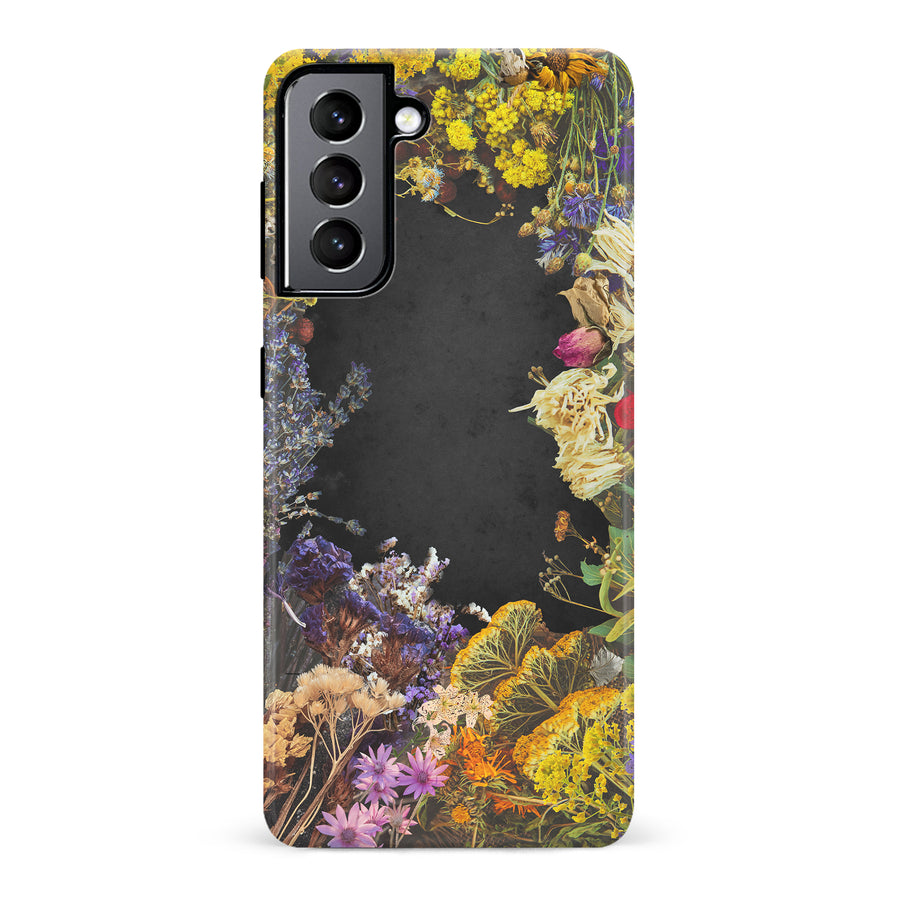 Samsung Galaxy S22 Dried Flowers Phone Case in Black