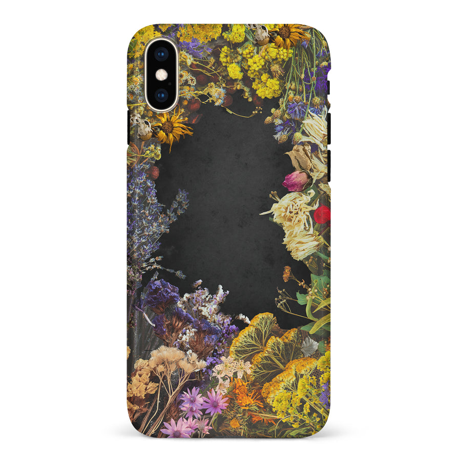 iPhone XS Max Dried Flowers Phone Case in Black