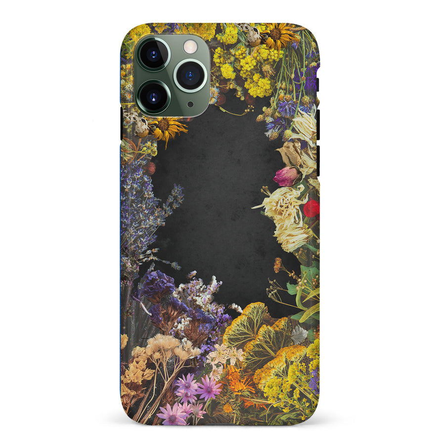 iPhone 11 Pro Dried Flowers Phone Case in Black