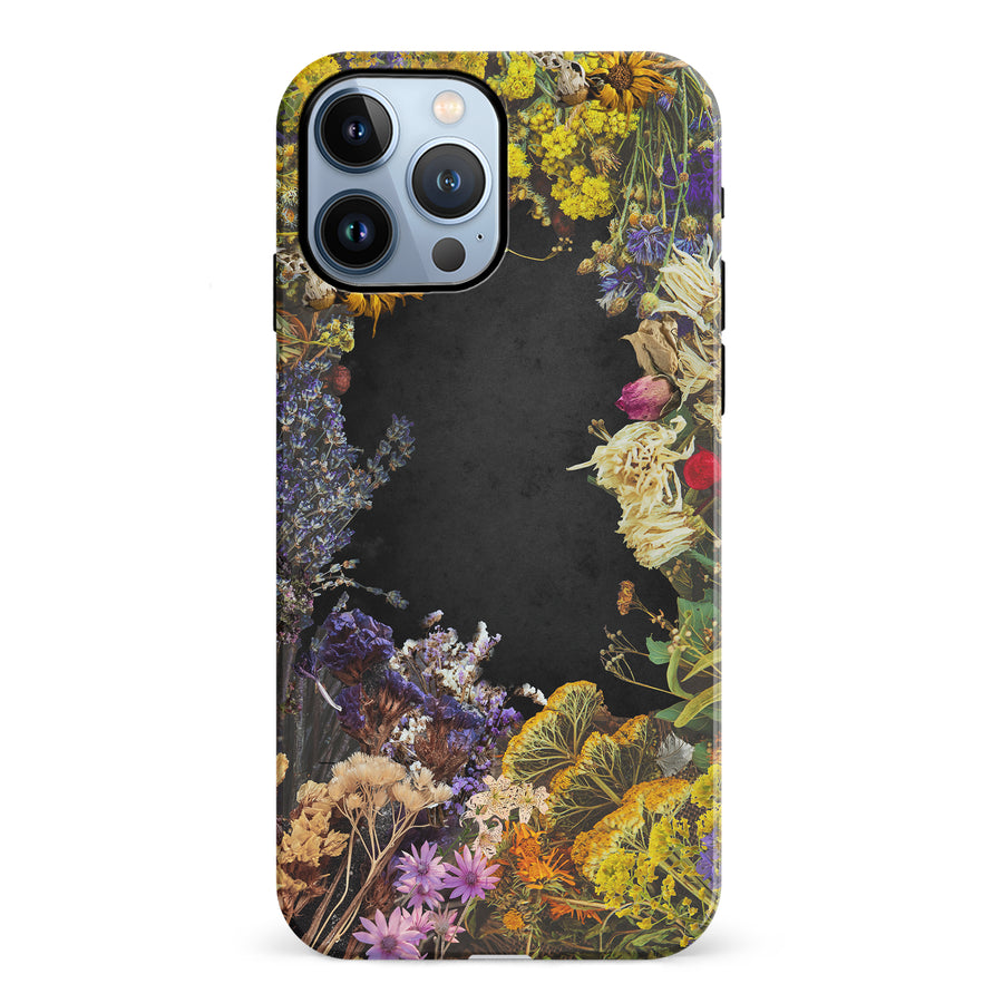 iPhone 12 Pro Dried Flowers Phone Case in Black