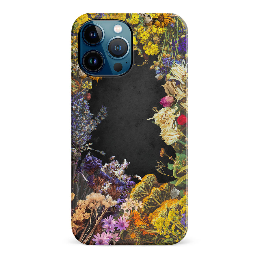 iPhone 12 Pro Max Dried Flowers Phone Case in Black