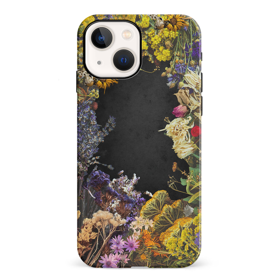 iPhone 13 Mini Dried Flowers Phone Case in Black