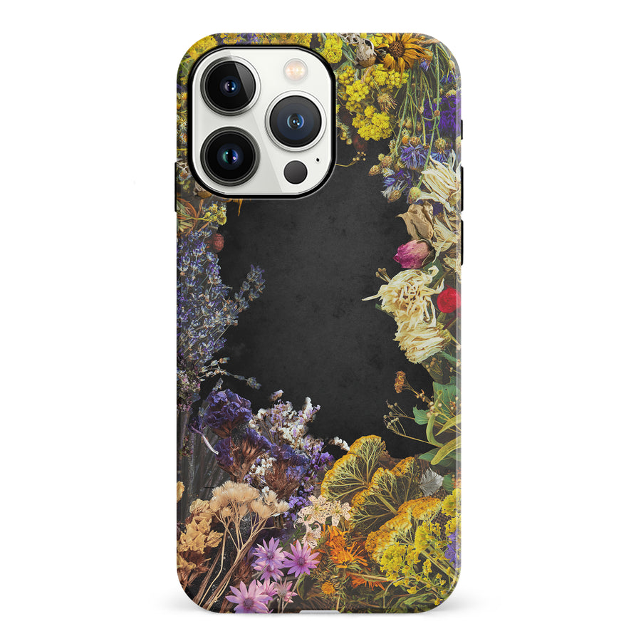 iPhone 13 Pro Dried Flowers Phone Case in Black