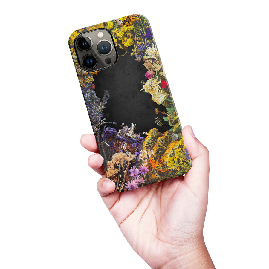 iPhone 13 Pro Max Dried Flowers Phone Case in Black