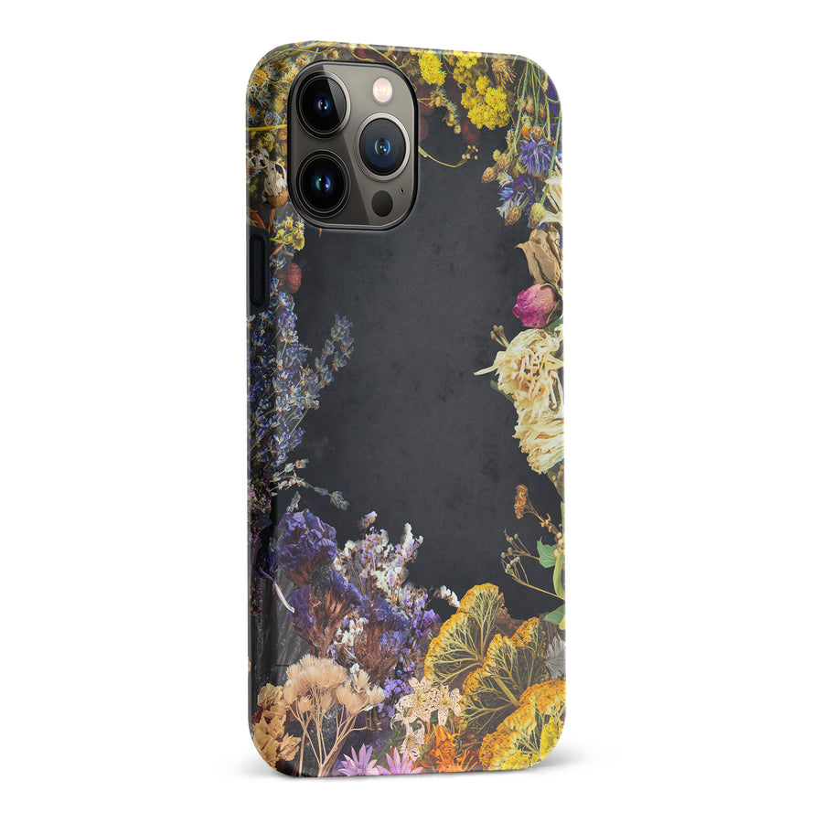 iPhone 13 Pro Max Dried Flowers Phone Case in Black