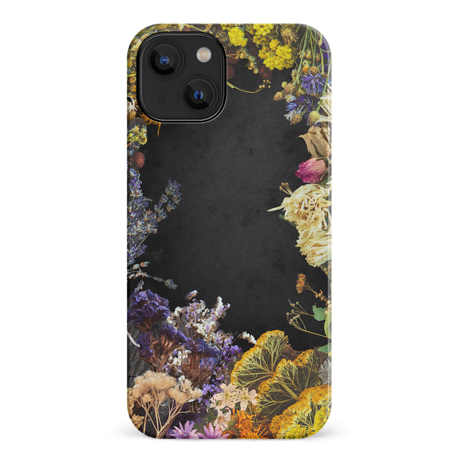 iPhone 14 Dried Flowers Phone Case in Black