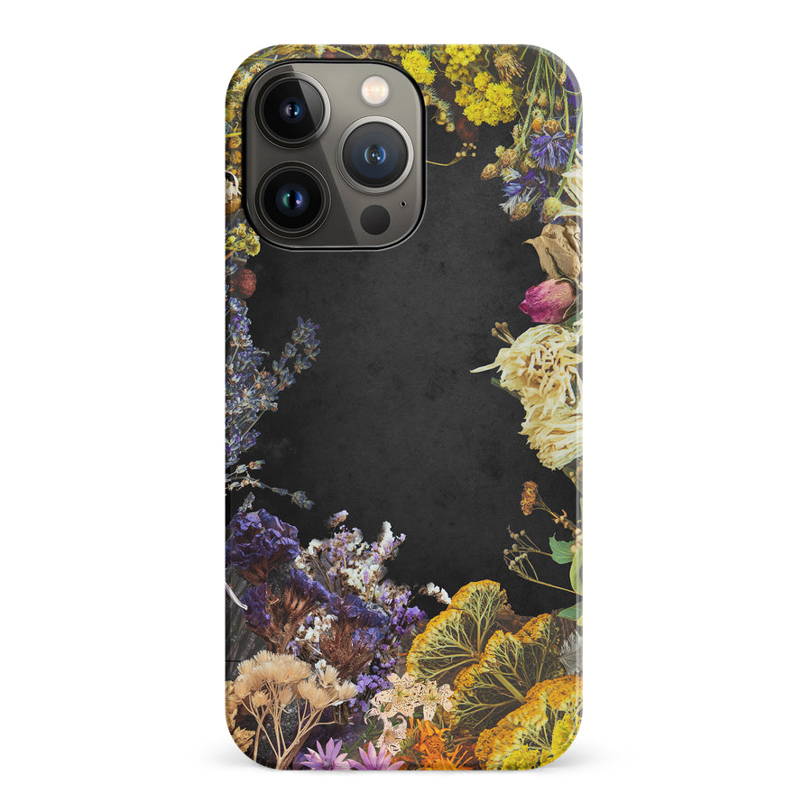 iPhone 14 Pro Dried Flowers Phone Case in Black