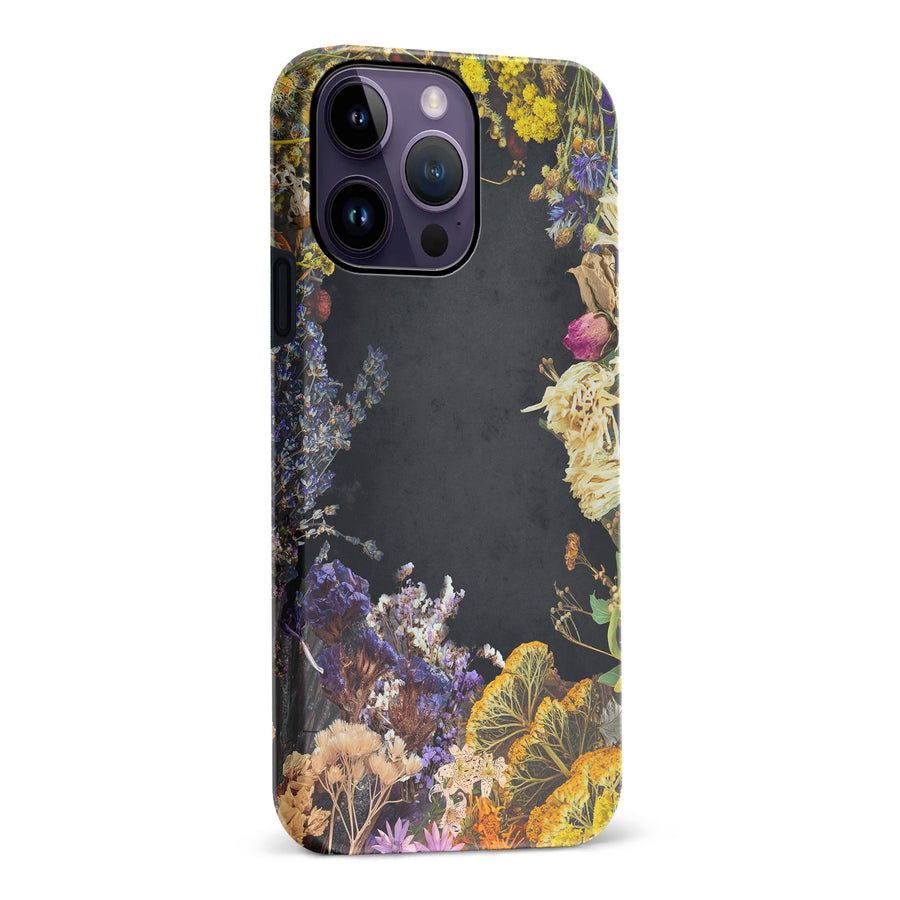 iPhone 14 Pro Max Dried Flowers Phone Case in Black